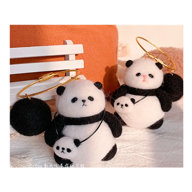 

Panda accessories pendant wool felt needle felting decoration craft needlecraft DIY gift idea