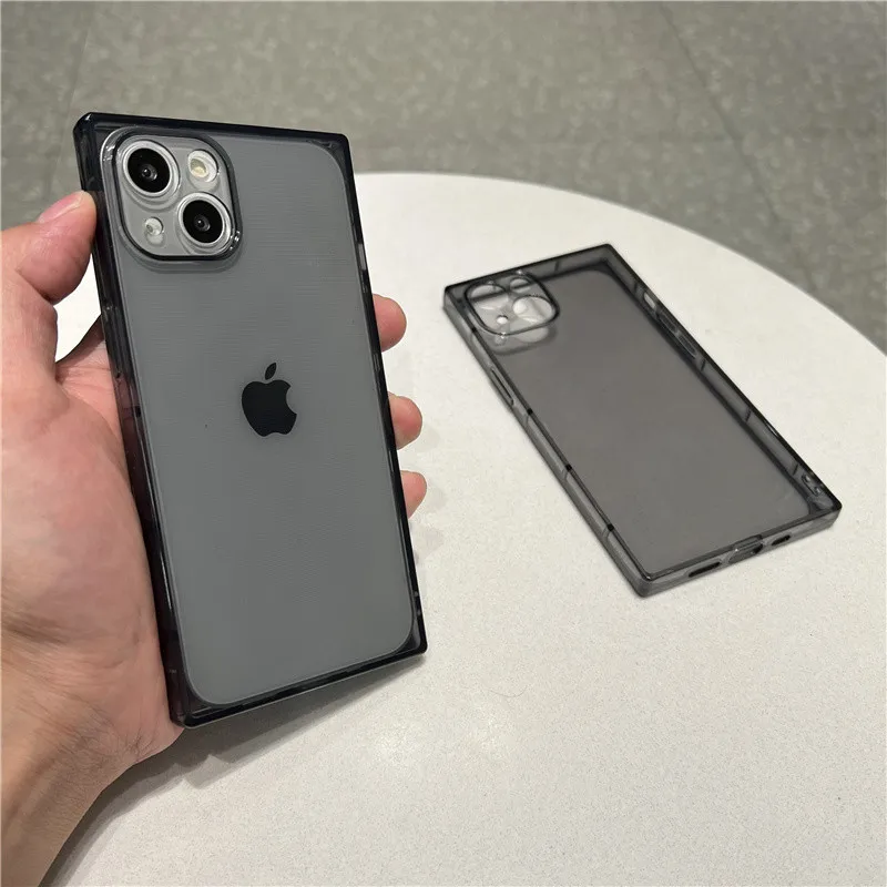 

Роскошный Черный Ударопрочный силиконовый чехол для телефона Iphone 13 12 Pro 11 Pro Max X Xs XR 7 8 Plus SE, прозрачный защитный чехол для объектива камеры