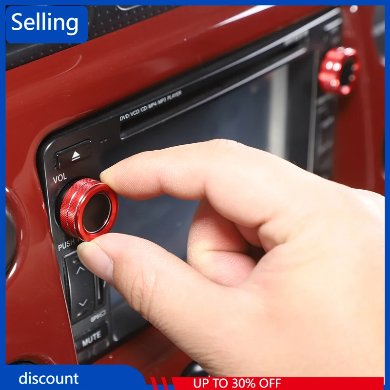 

Aluminum Alloy Center Control Volume Switch Button Knob RIng Cover Modification Car Accessories For Toyora FJ Cruiser 2007-2021