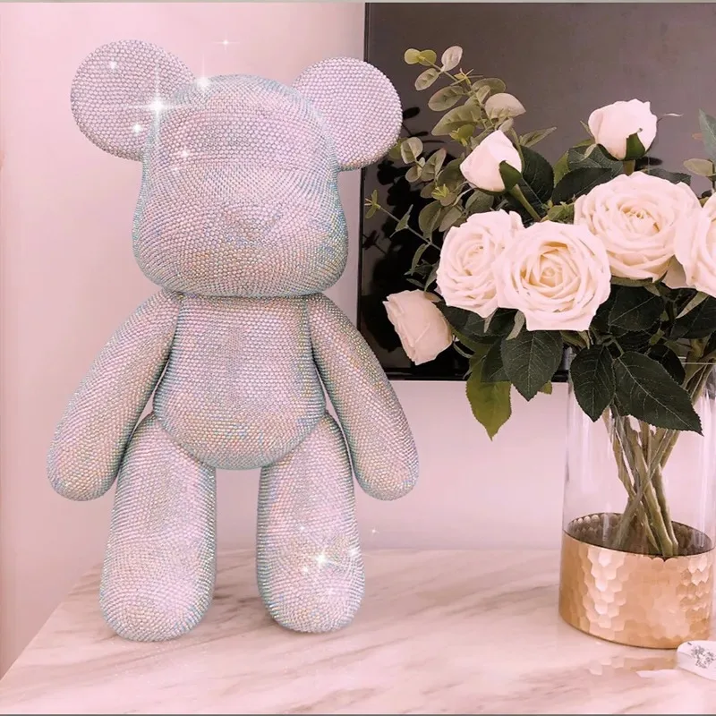 

Handmade Diamond Violent Bear Crystal Bear Doll DIY Mosaic Embroidery Rhinestone Full Drill Home Decor Christmas Gift for Kids