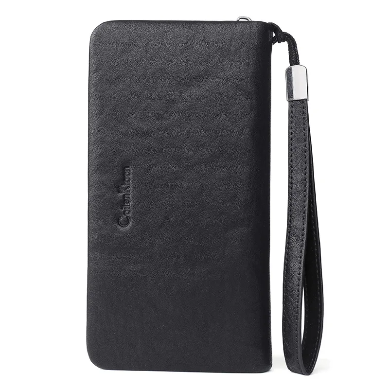 Мужской кошелек деловой брендовый черный модный длинный на молнии держатели для