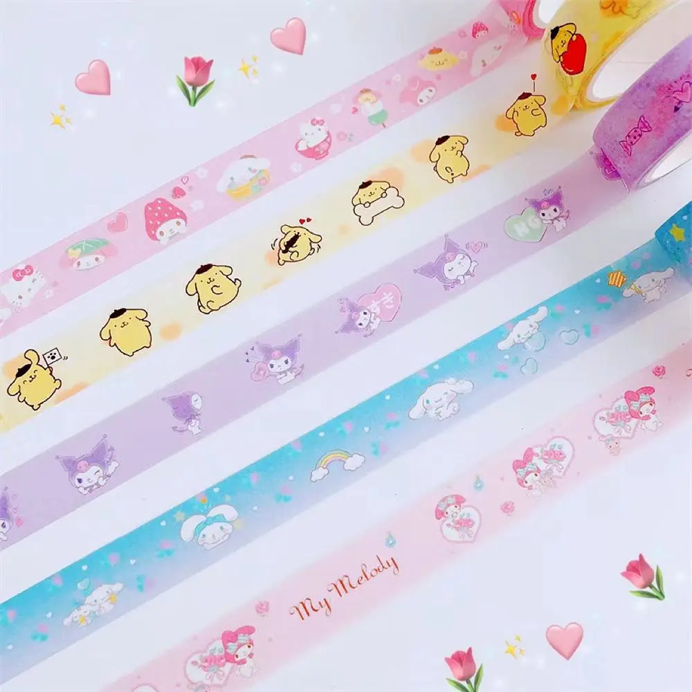 Cartoon Sanrio Stickers Japanese Kulomi Melody Washi Tape Diy Handbook Decorative Stickers Material Cute Sanrio Stickers