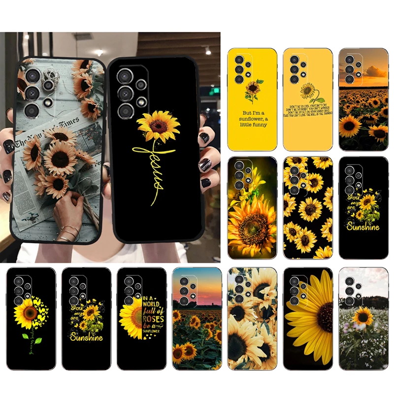 

Phone Case for Samsung Galaxy A73 A13 A22 A32 A71 A33 A52 A53 A72 A73 A51 A31 A23 A34 A54 A52 A53S Flower sunflower