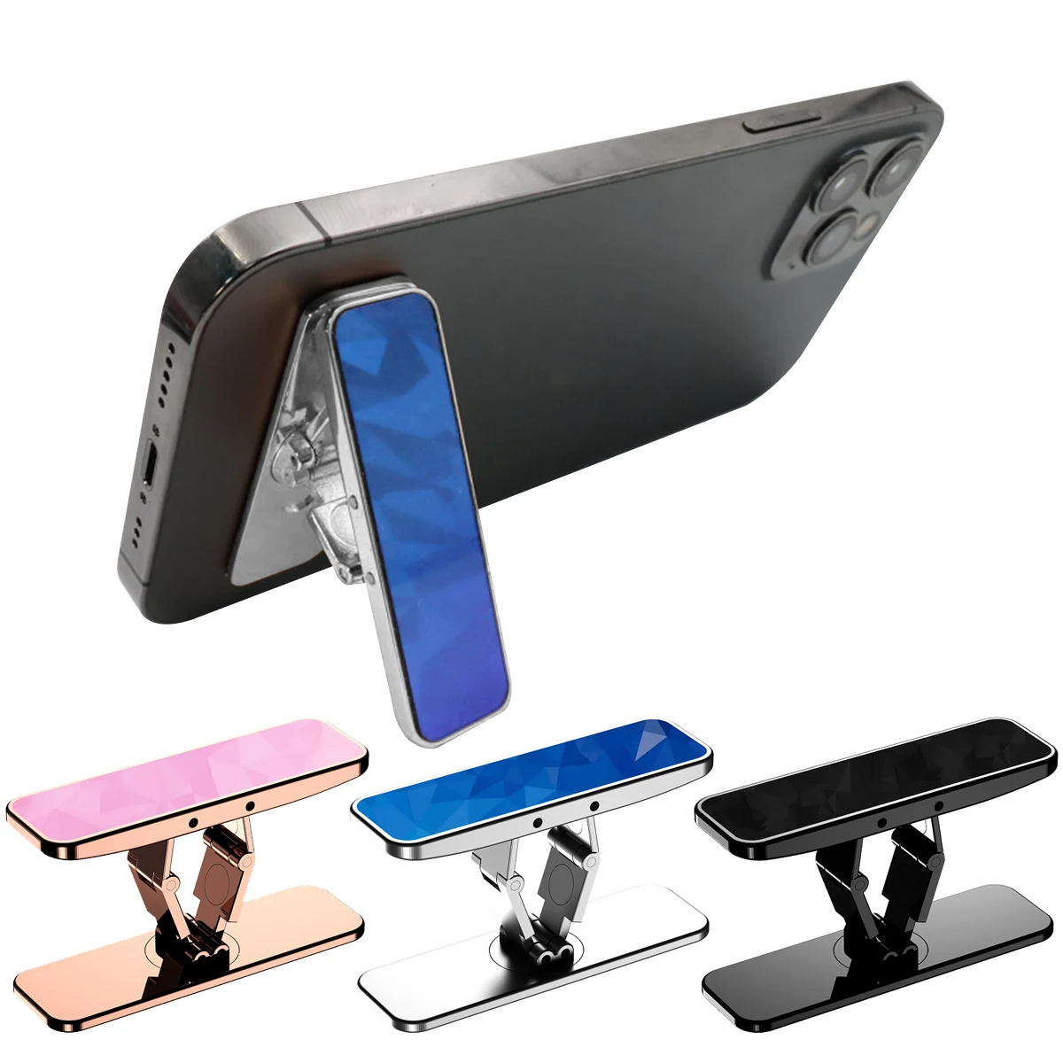 

Adjustable Metal Phone Stand Mini Folding Desk Mount Holder 360 Rotate Kickstand For iPhone Samsung Huawei Phone Tablet