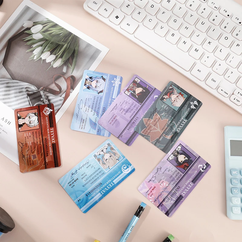 Japanese Anime Genshin Impact Figures Raiden Shogun Student ID Card Animation Ryuguji Ken PVC Name Cards For Fans Gift Cosplay