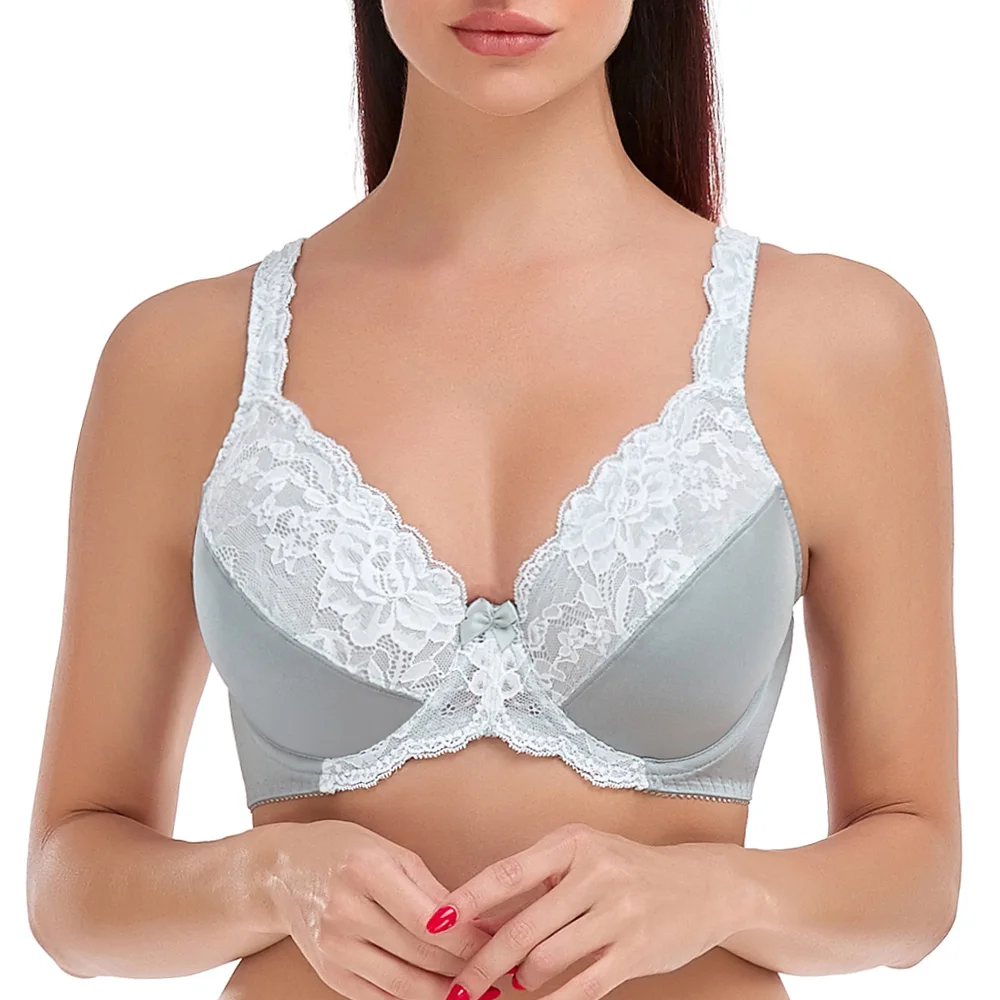 Bras For Women Plus Size Bra Lager Bosom Lace Embroidery Minimizer Bra Womens Sexy Underwire Bralette Brassiere C D E F G H I