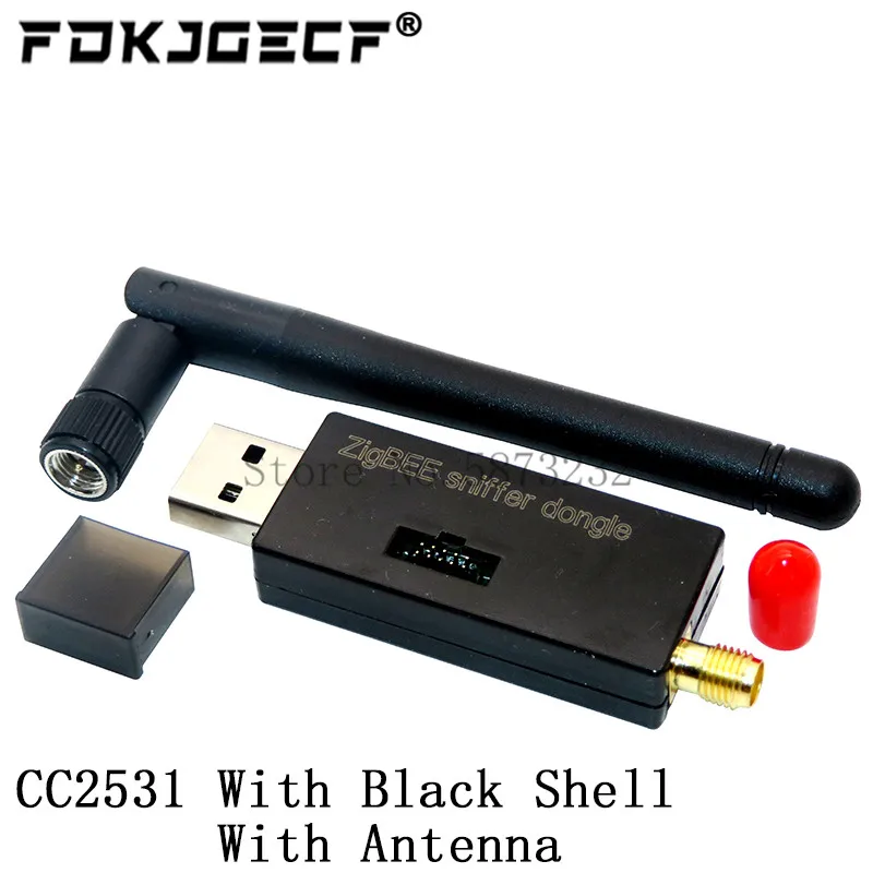 Фото Эмулятор Zigbee CC2531 CC-Debugger USB-программатор CC2540 Sniffer с корпусом + антенной Разъем модуля Bluetooth Кабель загрузки №3