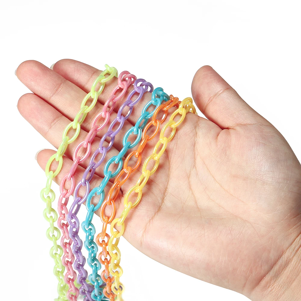 5pcs 50cm Acrylic Chains with 10pcs 35mm Plastic Lobster Clasp Kits for Jewelry Making Diy Sunglass Chain Kids Necklace Bracelet - купить по