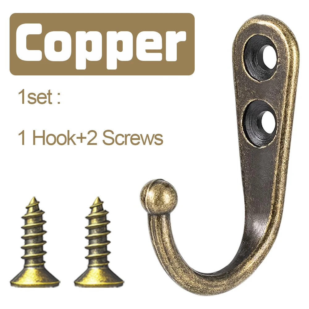 

1-50 комплектов крючков из сплава с винтами, настенные вешалки для подвешивания пальто, шарфы, сумки, полотенца, ключи, кепки, чашки, шапки и многого другого