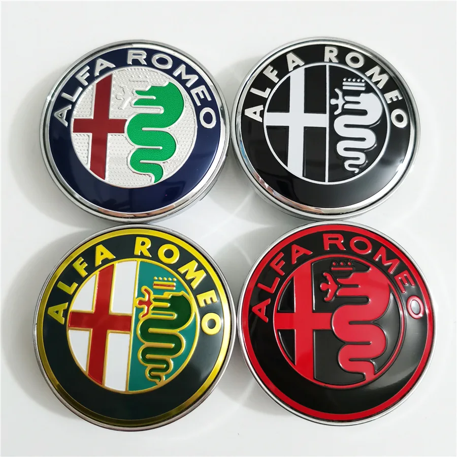

Suitable for Alfa Romeo 60mm Modified Wheel Hub Cover Black and White Colored Base Tire Center Cover Logo