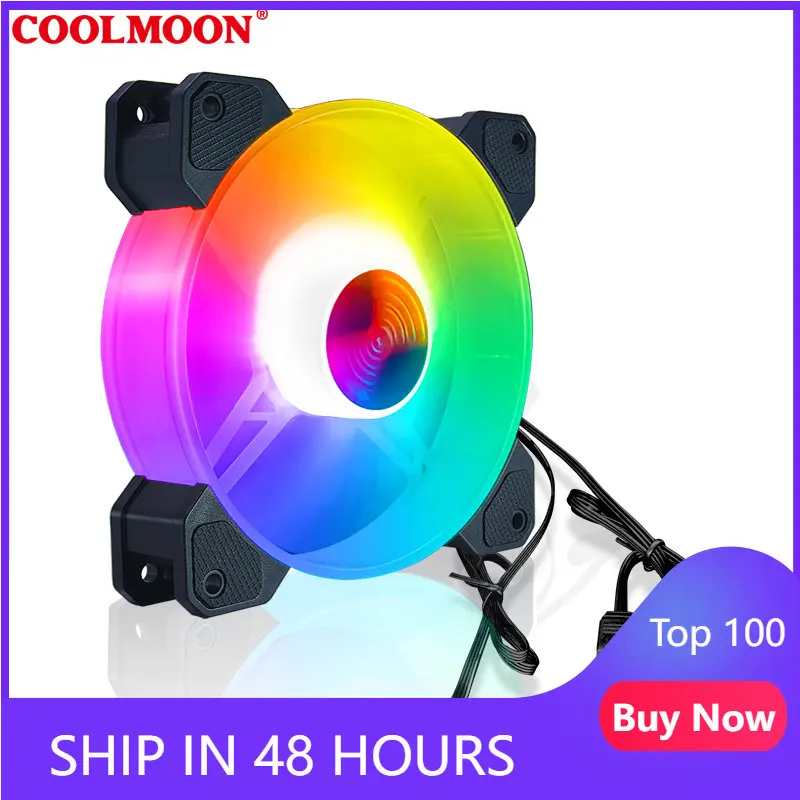 

Кулер для процессора ПК Coolmoon ARGB, 12 см, RGB, 5 В/3 контакта, 12 В, 4 контакта, ШИМ, 120 мм