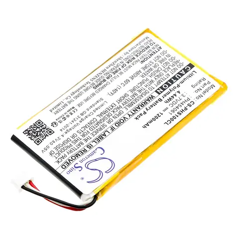 Литий-полимерный аккумулятор 1200 мАч/3,7 В PH454061 для Philips S10A, S10A/38, S10H