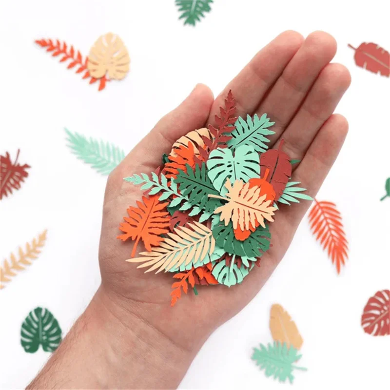 

100Pc Branch Leaf Shaped Paper Confetti Table Scatter For Birthday Party Gender Reveal Wedding Party Home Decor Supplies
