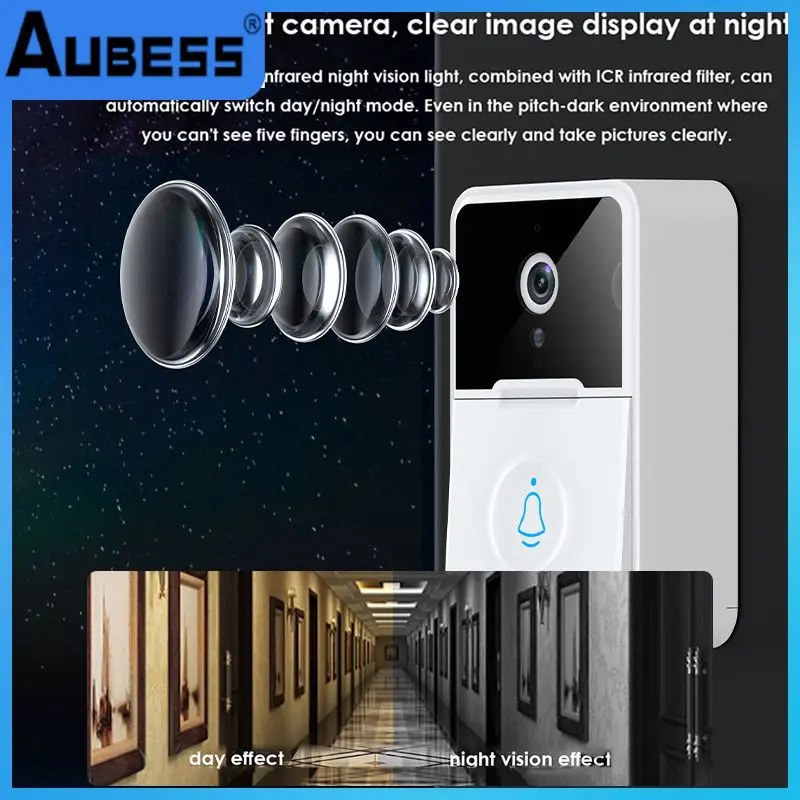 

Multi-function Wireless Video Doorbell Ir Night Vision Two-way Intercom Video Camera Alkaline Battery Real-time Monitoring