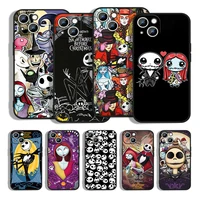 the nightmare before christma for apple iphone 13 12 11 pro max mini xs xr x 8 7 6s 6 plus black silicone soft phone case coque