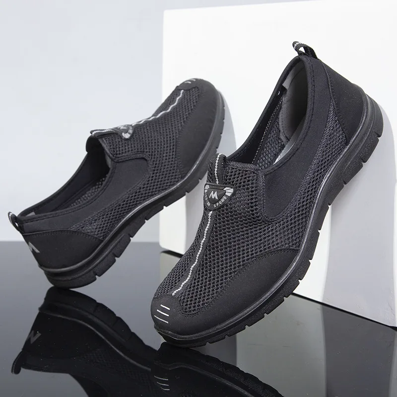 

2022 Mesh Walking Shoes Casual Sports Shoes Men's Breathable Polyurethane Slip-on Men's Shoes Mesh Loafers Flat Tenis Masculino