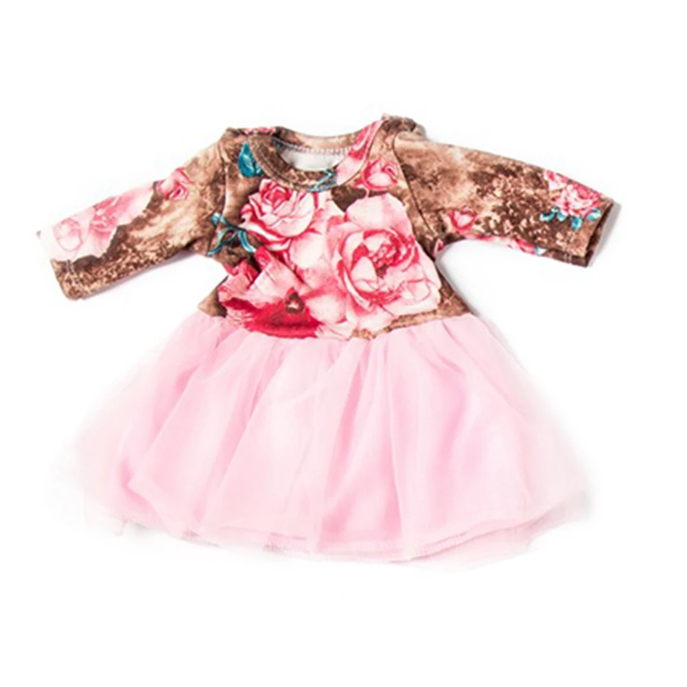 

Милая трапециевидная 18-дюймовая Одежда для кукол с длинным рукавом, Тюлевая короткая принадлежность с круглым вырезом, модное мягкое мини-п...