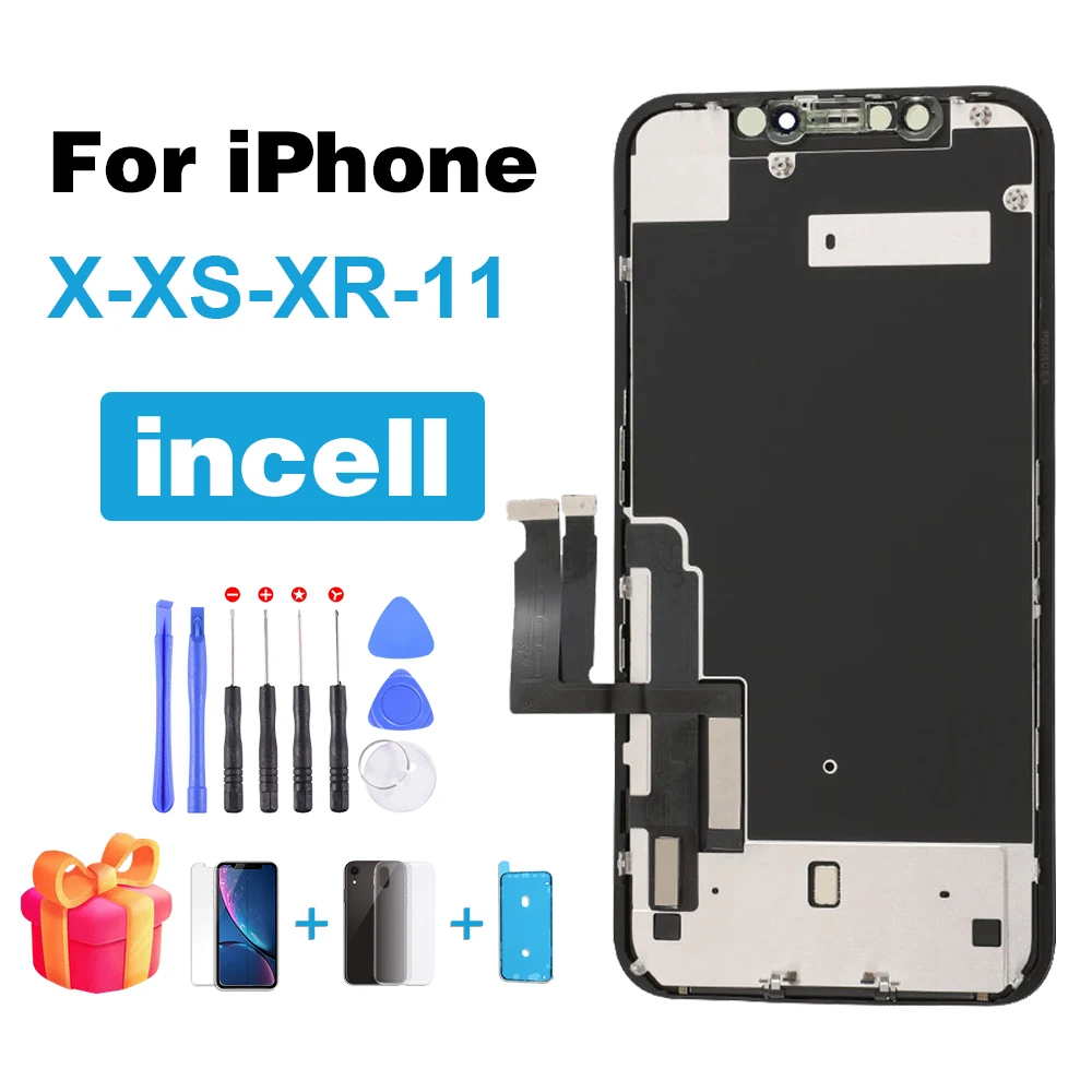 Новый Incell LCD для iPhone X XR XS 11 Дисплей Экрана Замена с 3D Touch Дигитайзер Ассемблея Max 12 13 Мини он.