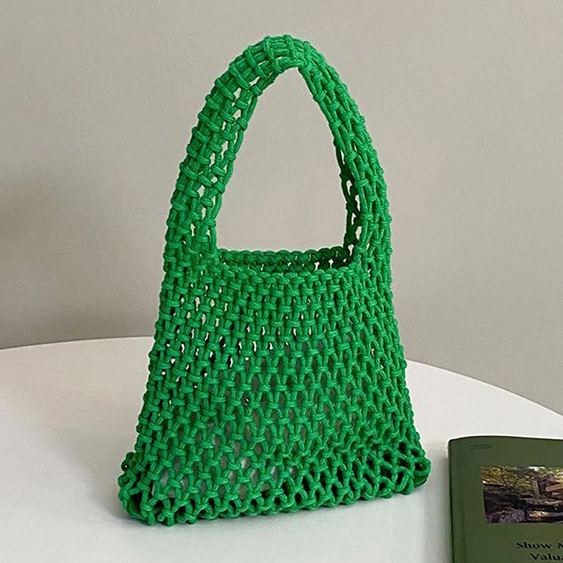 

Женская плетеная Сетчатая Сумка-тоут из 2022 хлопка и льна, летняя пляжная сумка для путешествий, женская сумка для покупок