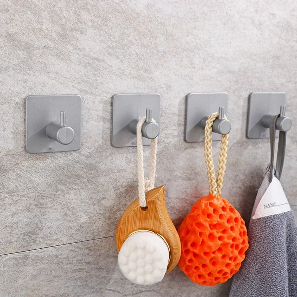 1шт держатель крючки для одежды ванная кухня пластик самоклеящаяся настенная