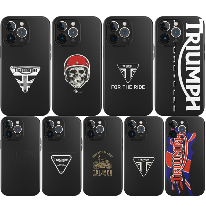 

Cool-Triumphs Phone Case For iPhone 13 Pro Max 12 Mini 11 SE 2020 6 6S 7 8 Plus XS X XR Black Soft Silicone Matte Cover