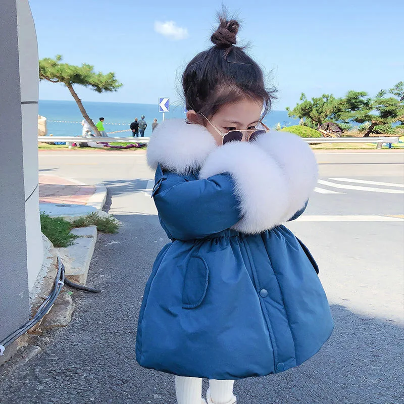 

Outerwear Parkas O-neck Collar Single Breasted Solid Regular Cotton New Fashion Simple Comfortable Cute Warm Winter Autumn Girls