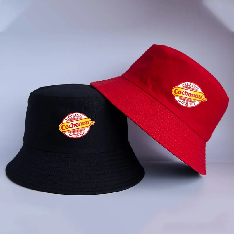 

Панама Cochonou мужская с принтом, Модная хлопковая шапка, двусторонняя, повседневная, для рыбалки, летняя