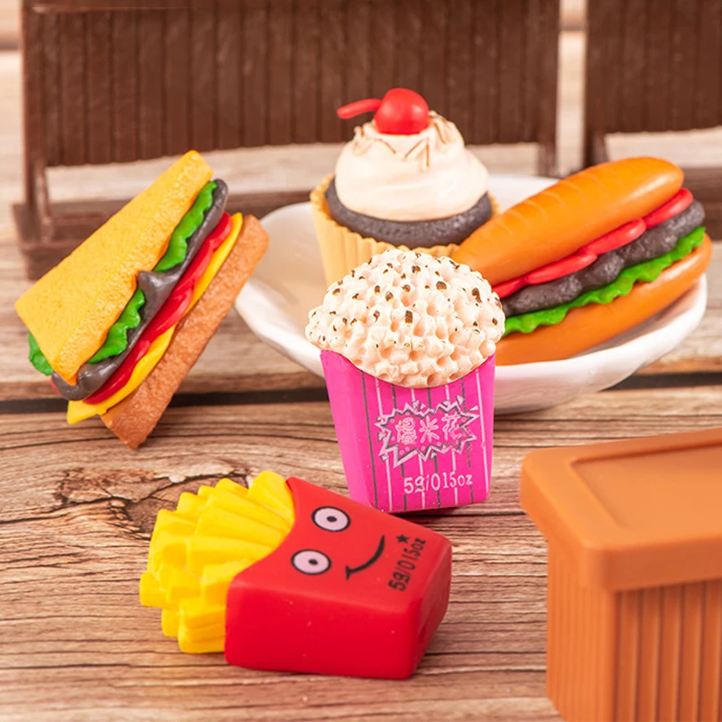 

Real Food Hamburg Sushi Creative Decoration Birthday Gift Home Desktop Ornament Resin Crafts Figurines Home Decoration