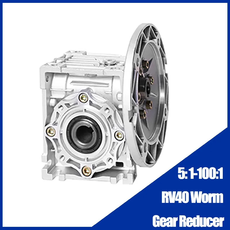 5: 1-100:1 RV40 червячный редуктор круглый фланец NMRV040 входное отверстие коробки передач 9 мм 11 мм 14 мм выходное отверстие 18 мм для двигателя 60 Вт-370 Вт