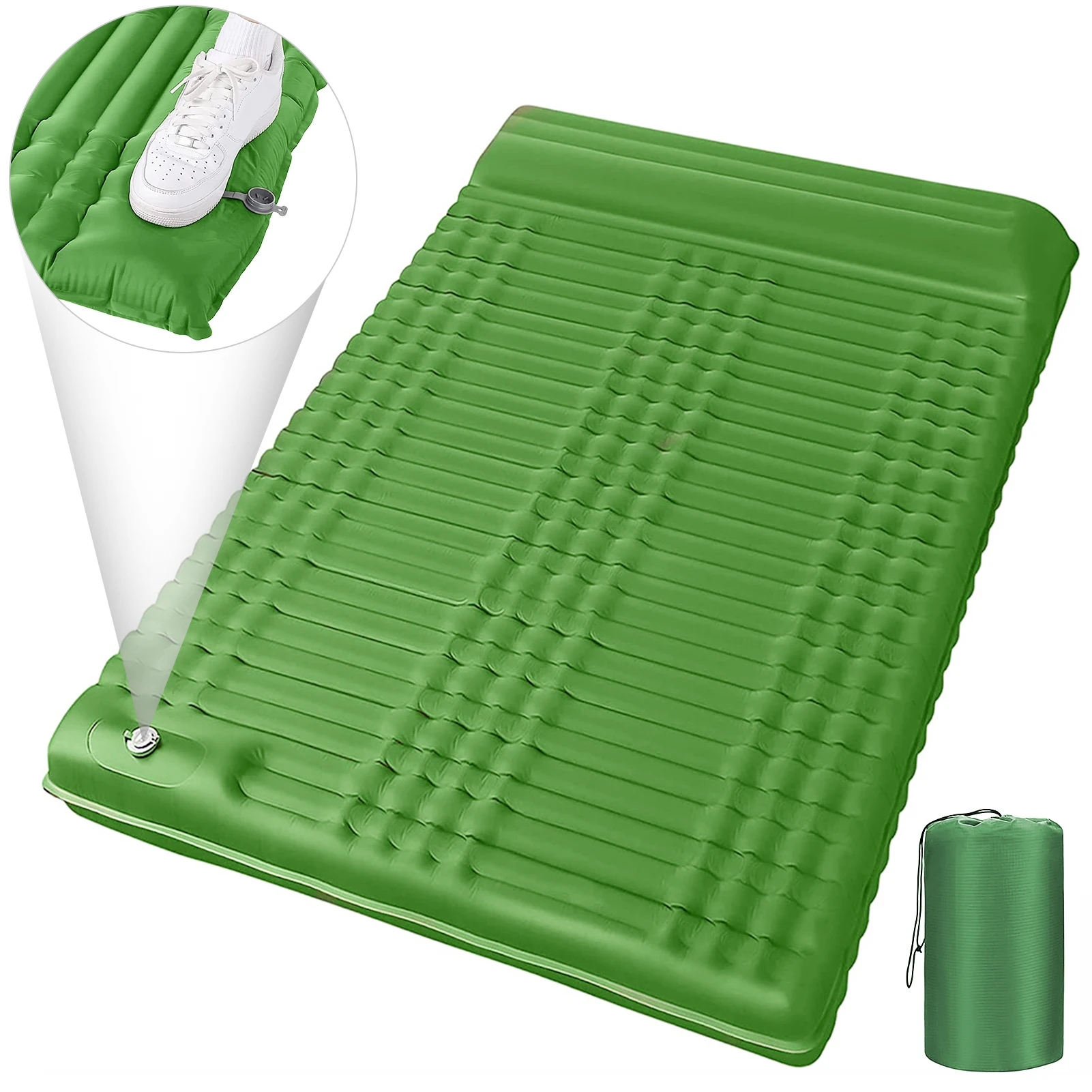 

Outdoor Camping Inflatable Double Sleeping Pad Portable Lightweight Waterproof Sleeping Mat Air Mattress for Camping Traveling