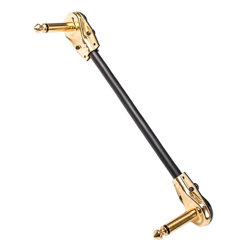 

Guitar Patch Cable Effect Pedal Patch Cords 1/4-Inch Right Angle Low Profile Pancake Design For Effect Pedals 6 Pack