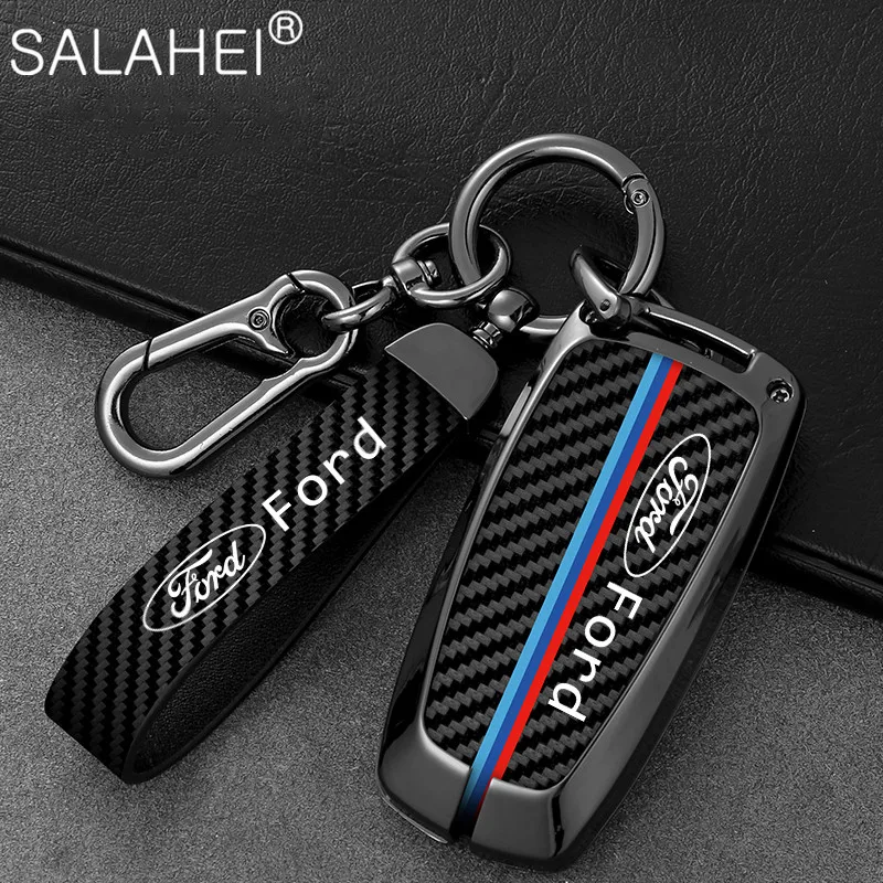 

Carbon Fiber Car Key Cover Case Holder Bag For Ford Fusion Mondeo Mustang Explorer F150 F250 F350 Edge EcoSport Ranger Accessory