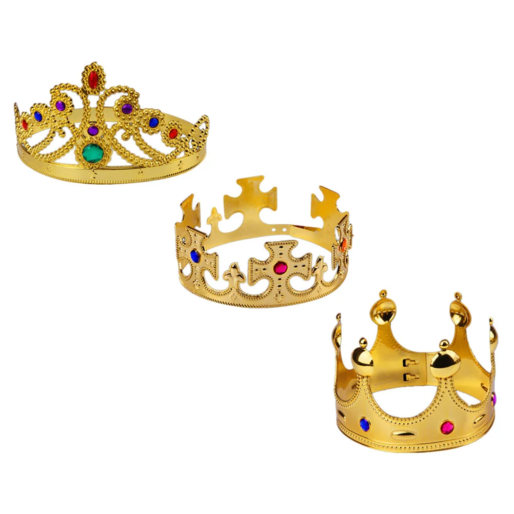 

Partykids Kinggirlbirthday Headdressgolden Gold Little Tiara Prince Hat Headpiece Hair Hats Boyand Paper Style Elegant Baby