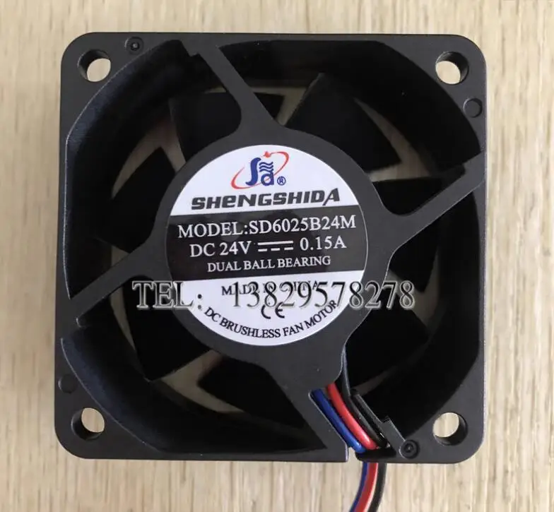 

SHENGSHIDA SD6025B24M DC 24V 0.15A 60x60x25mm 3-Wire Server Cooling Fan