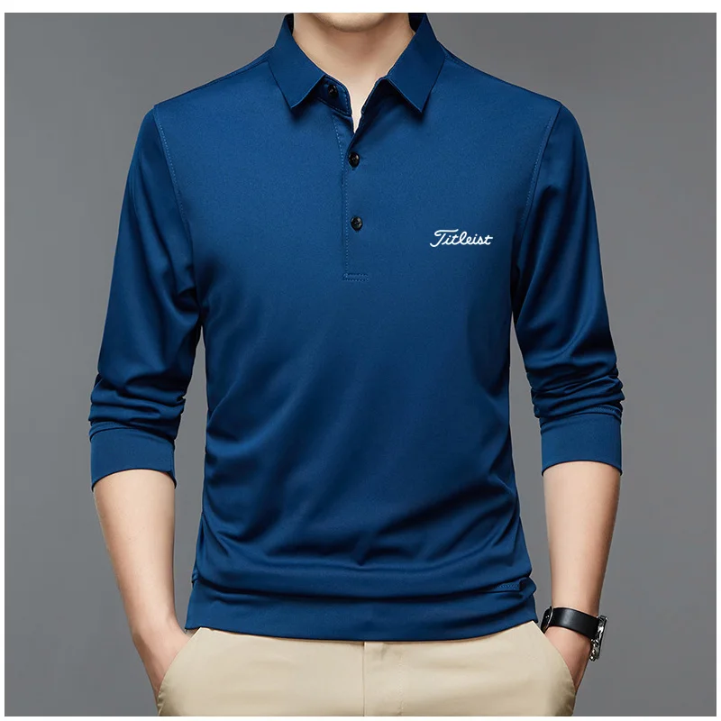 2023 Golf Spring Summer Autumn Clothing New Men's Polo Shirt Casual Top Solid Long-Sleeved  Fashion Slim Collar T-Shirt