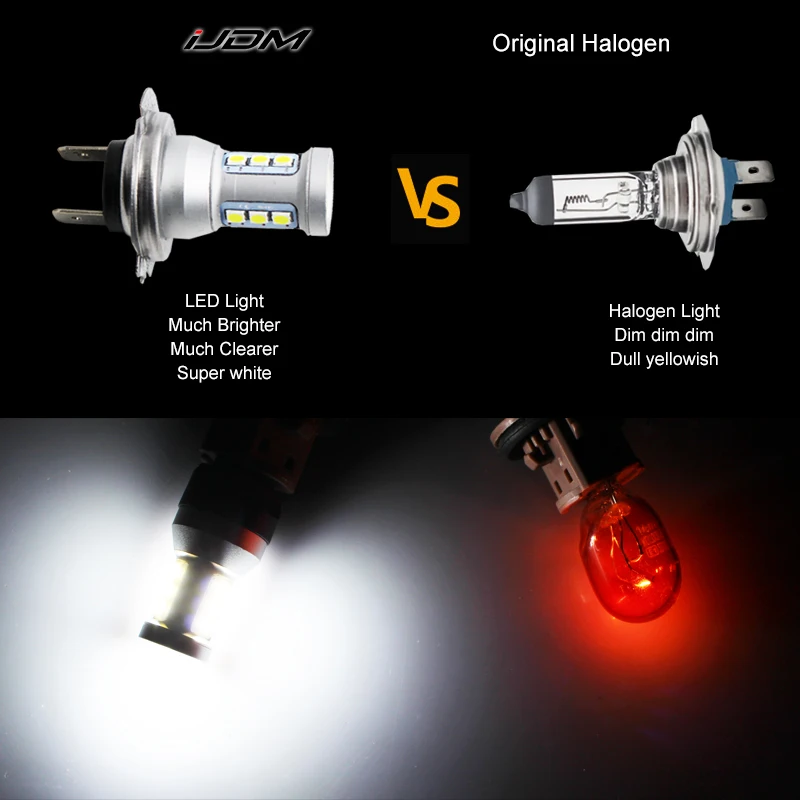 iJDMT Auto High Power H7 LED 12SMD 12V для Hyundai Genesis Sonata Veloster Accent на дневных ходовых огнях дальнего