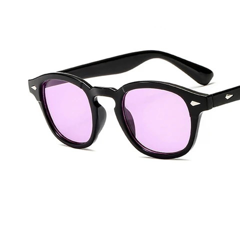 Круглые Солнцезащитные очки с прозрачными затемненными линзами, винтажные, в стиле Джонни Депп