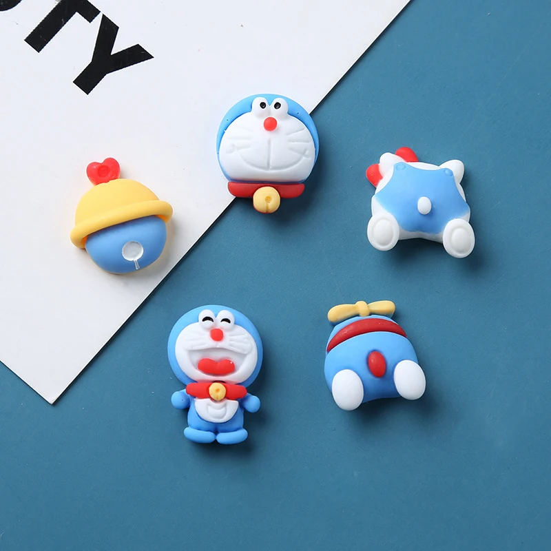 

10Pcs New Resin Cartoon Doraemon A Dream Dingdang Cat Scrapbook DIY Jewelry Shoe-Buckle Hairpin Decoration Accessories