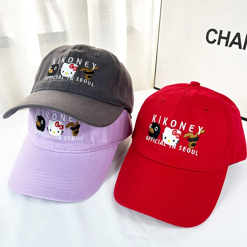 Бейсболка Hellokittys с мультяшным изображением милой девушки большой окружностью