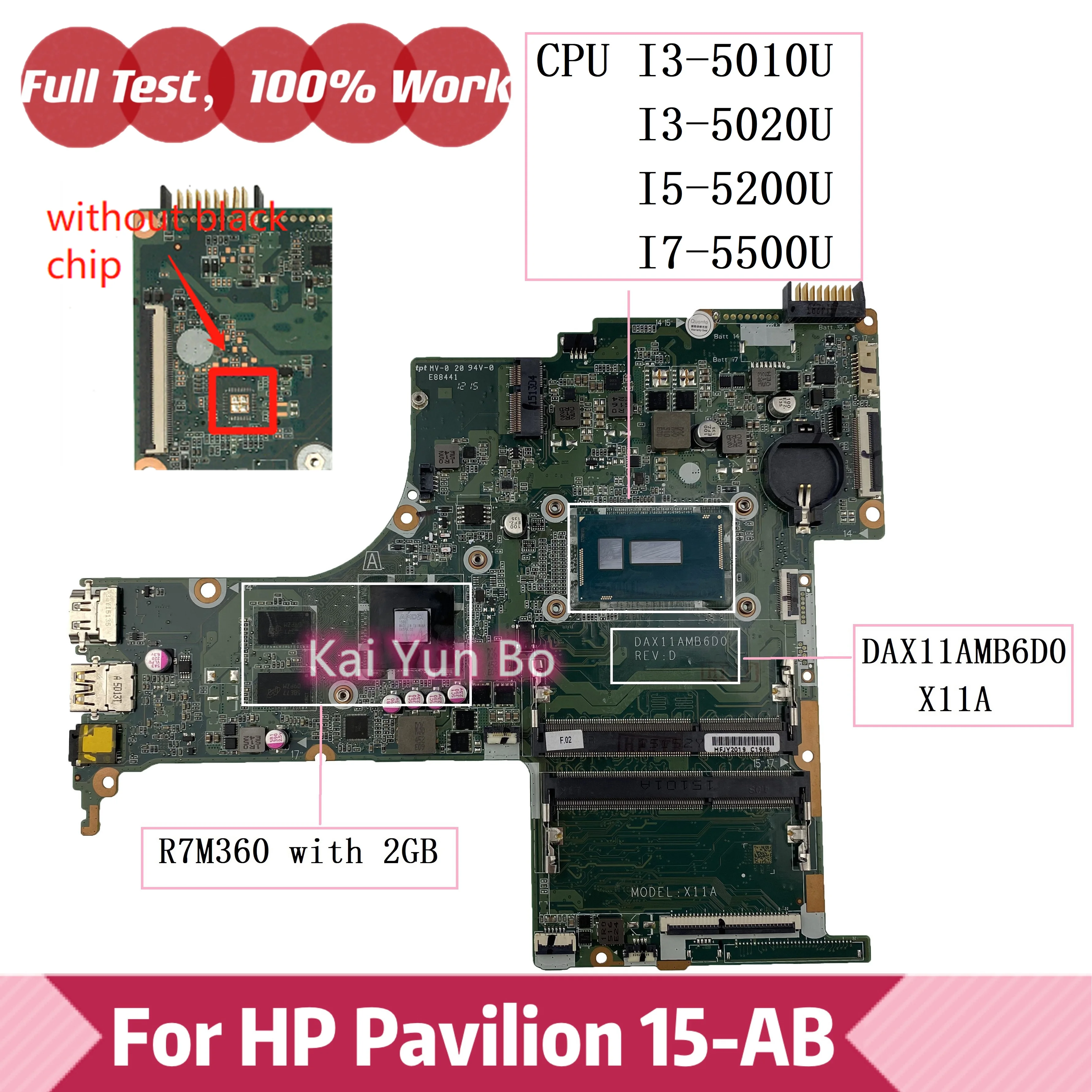 

Материнская плата ноутбука X11A DAX11AMB6D0 HP Pavilion 15-AB 15-ab028TX 809042-501 809042-601 809043-501 w R7M360 2GB i3 I5 I7 CPU