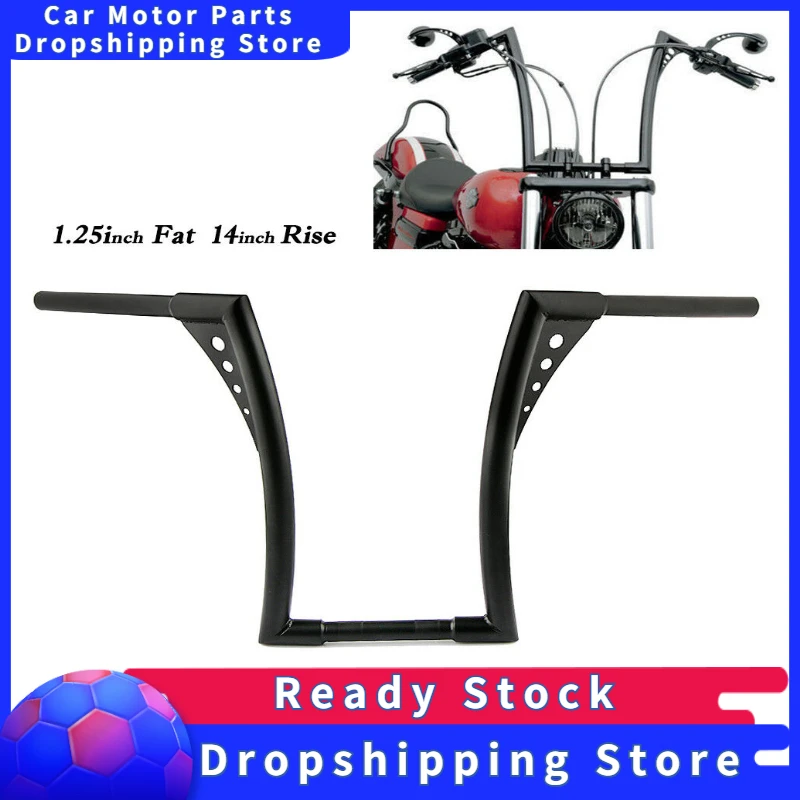 

14in Motorcycle Rise Ape Hanger Handlebar For Sportster XL 883 1200 FLST