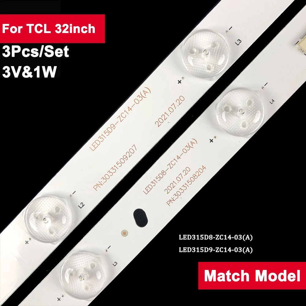 3 шт., лента для подсветки телевизора, 3 в MTV-3223LW LED315D8-ZC14-03 LED315D9 LE32F8210 32EU3100 LD32U3100 LE32MXF5 LED32A700 32PAL5358/T3