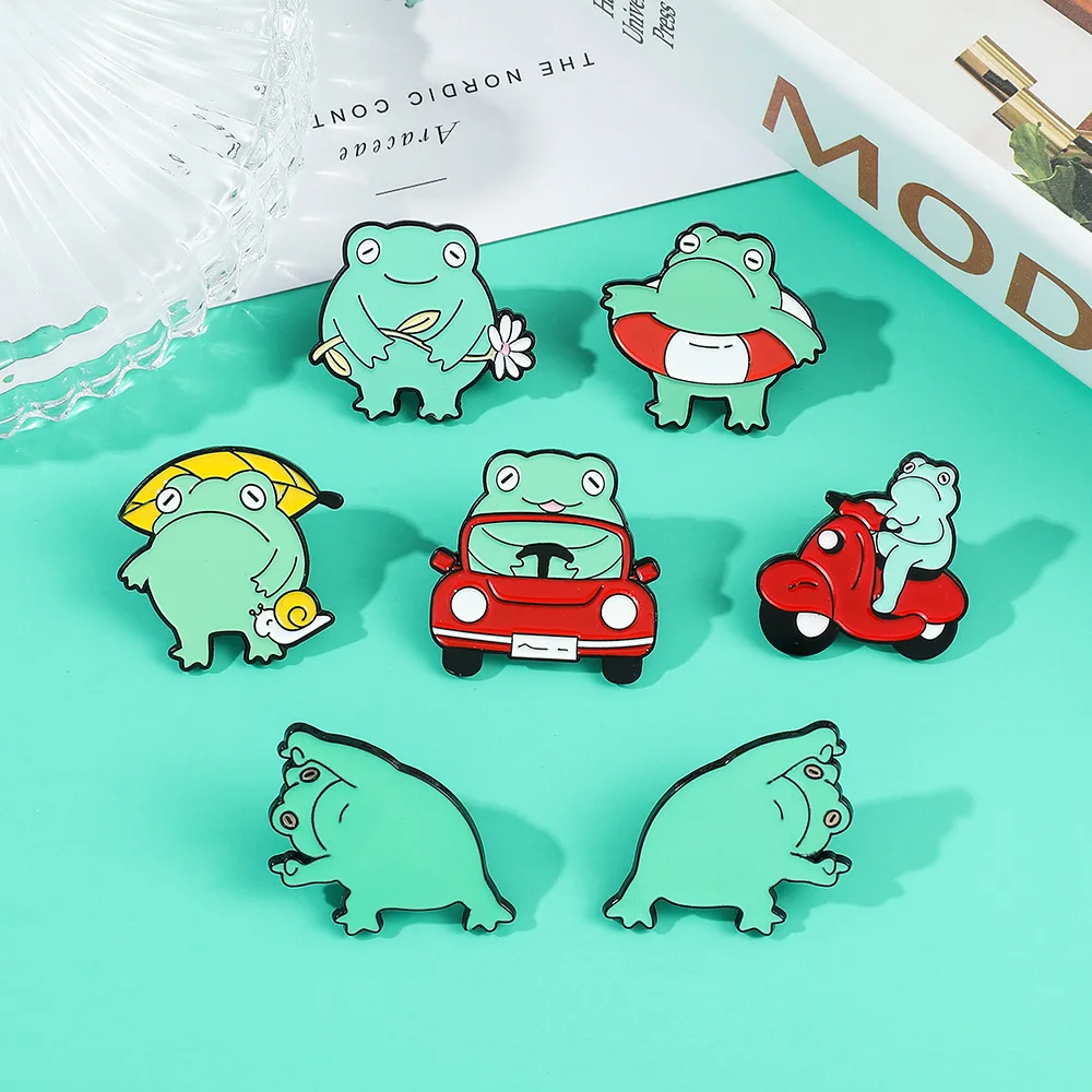 

1 Cute Frog Series Chest Roast Paint 2 Funny 3 Quirky Enamel Pin Cartoon Brooch Lapel Badges Jewelry Gift Funny Cute Fashion