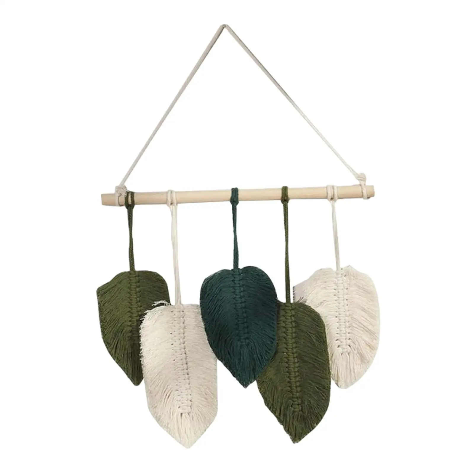 

Leaves Macrame Wall Hanging Tapestry Birthday Gift Woven Tapestry Wall Art Decoration for Dorm Apartment Backdrop Bedroom Party