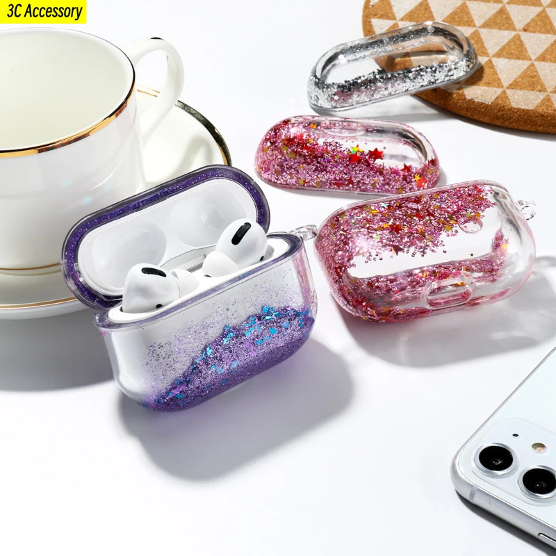 

for AirPods pro 2 clear glitter earphone protective case for Apple Airpods pro cover anti-fall shockproof for Airpods 1/2/3/pro