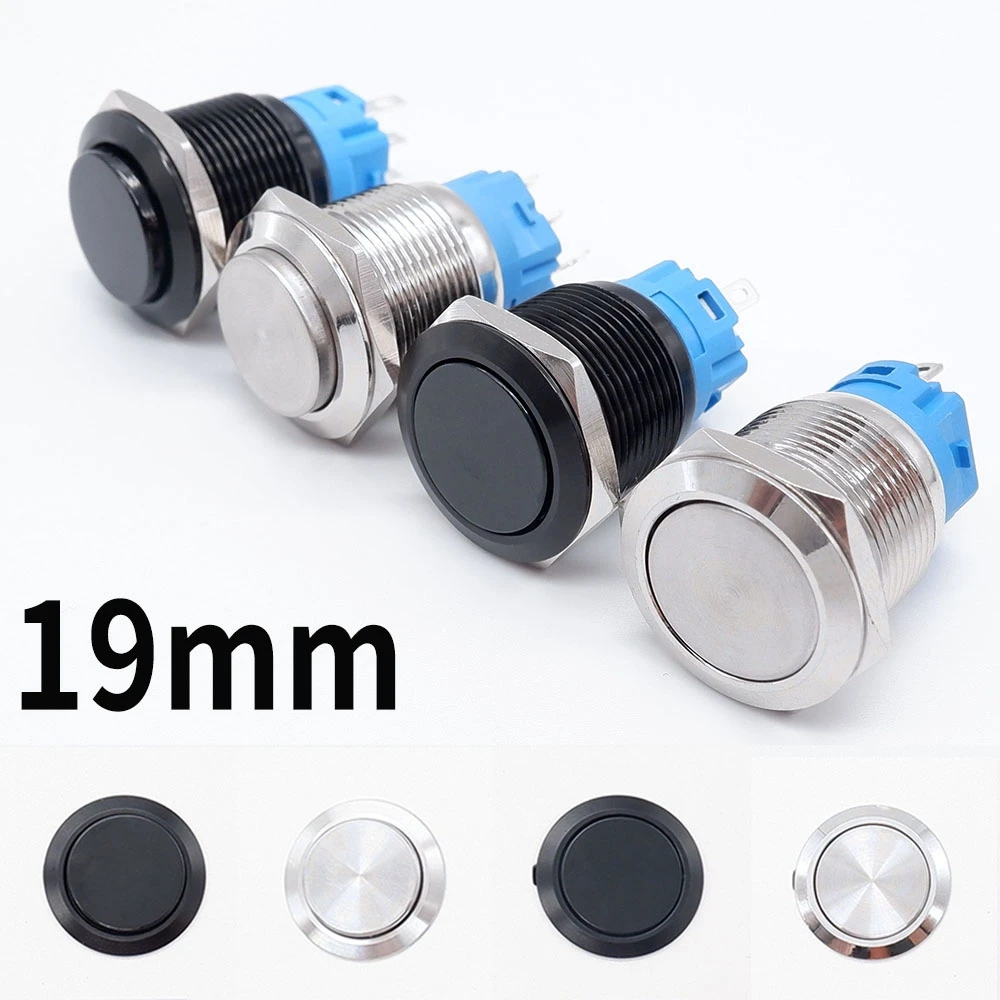Металлический кнопочный переключатель 12 мм 16 19 22 отверстие для панели включение