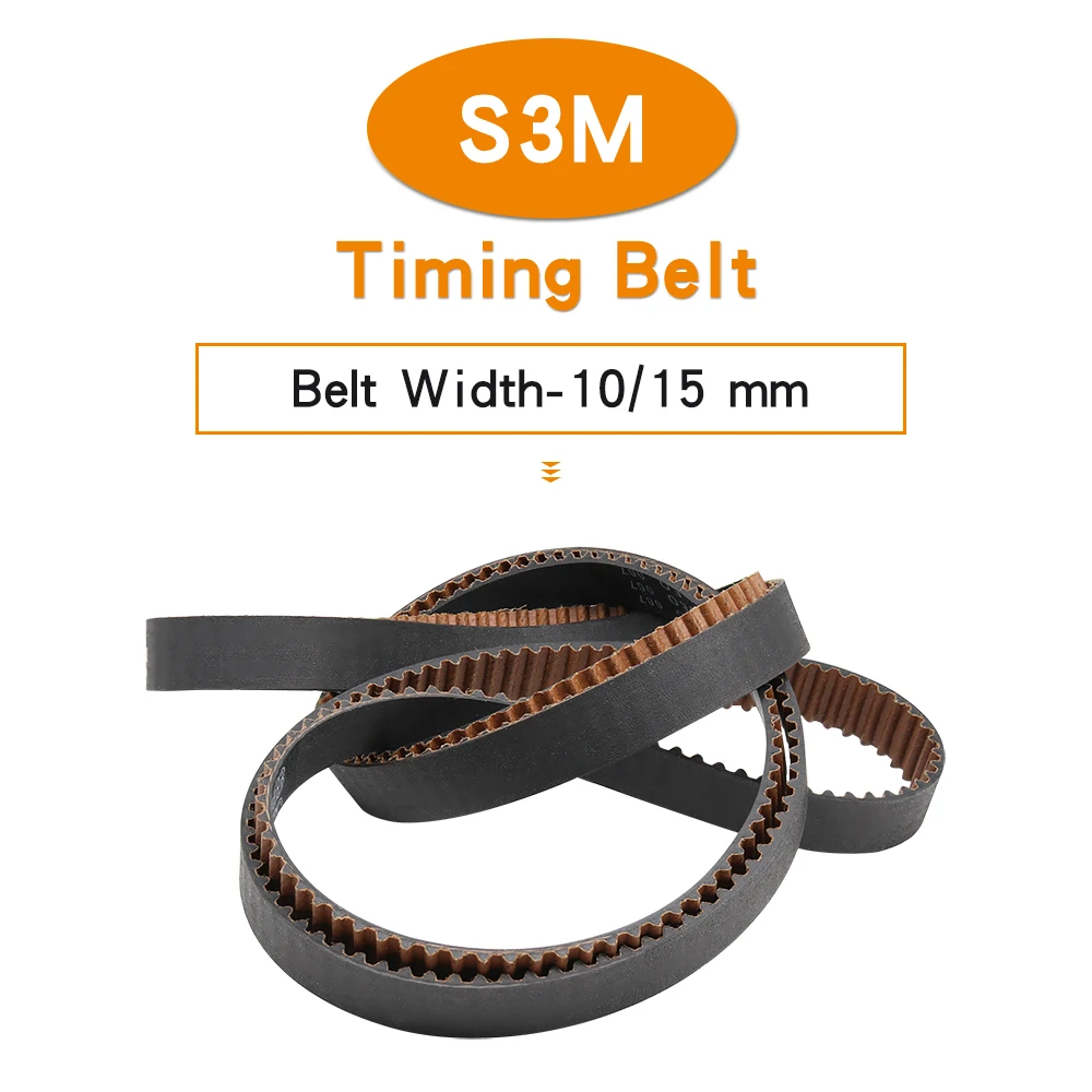 

Transmission Belt S3M-1203/1245/1263/1290/1422/1500/1569/1596/1611/4500 Arc Tooth Rubber Belt Width 10/15 mm For 3M Alloy Pulley