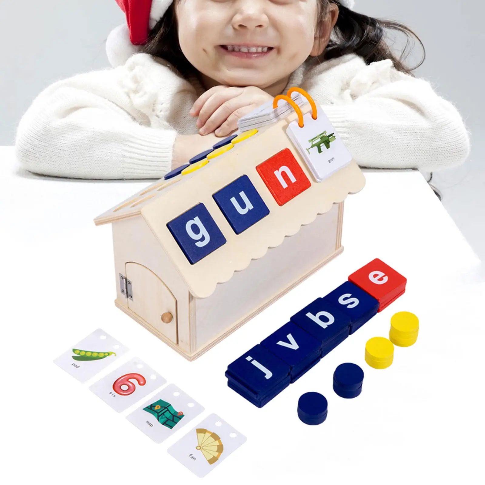 

Montessori Toys Teaching Aids Early Development English Spelling Game for 3+ Year Olds Preschool Boys Girls Kindergarten