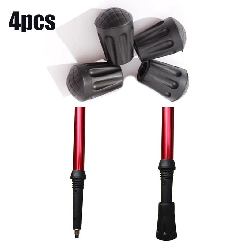 

Enhanced Grip and Protection with 4Pcs Walking Stick Rubber Ferrules Cane Crutch Tip Ends Trekking Pole Tip Cover