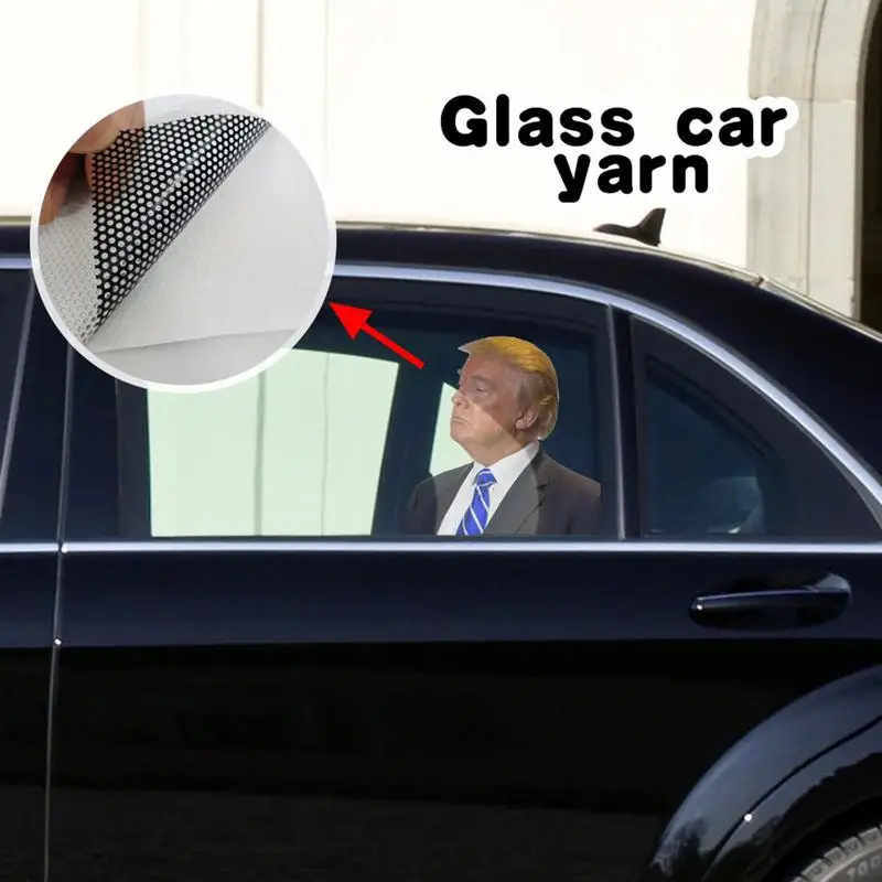 Забавная наклейка для автомобиля из ПВХ на окно лицо Трампа легко снимается